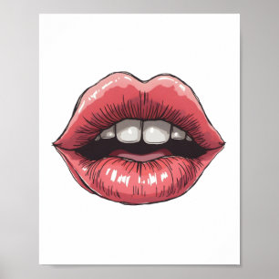 Poster Lábios desenhados à mão