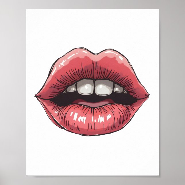 Poster Lábios desenhados à mão (Frente)