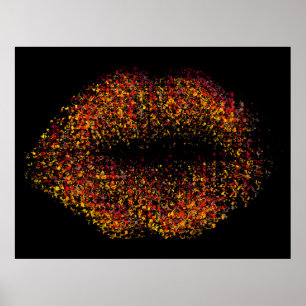 Poster Lábios modernos de arte Abstrato #31