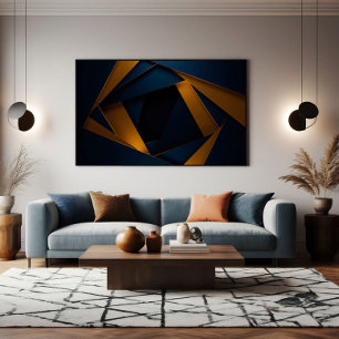 Poster Labirinto Azul Dourado
