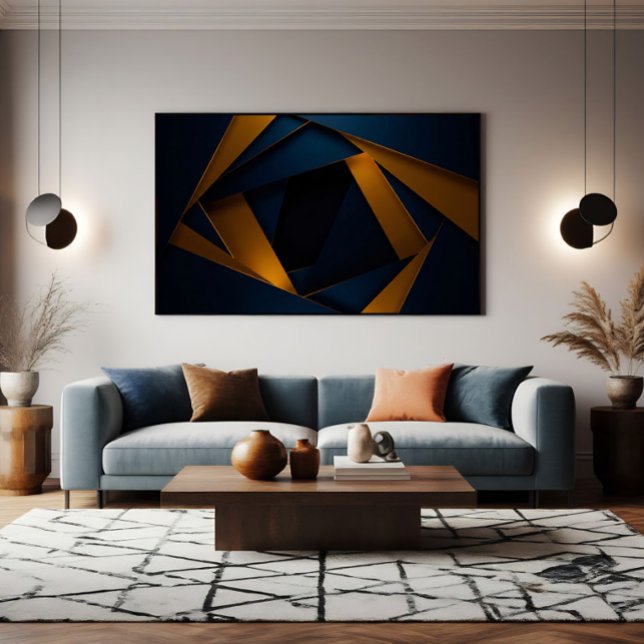 Poster Labirinto Azul Dourado (Criador carregado)