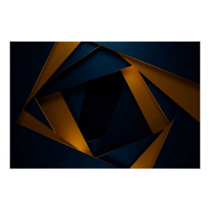 Pôster Labirinto Azul Dourado
