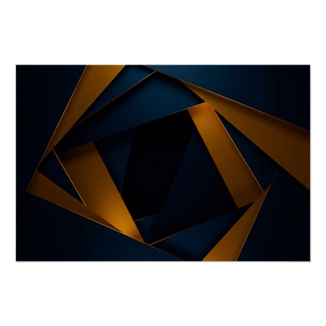 Pôster Labirinto Azul Dourado (Frente)