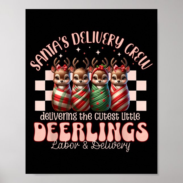Poster Labor And Delivery Reindeer Swaddle Christmas L&am (Frente)