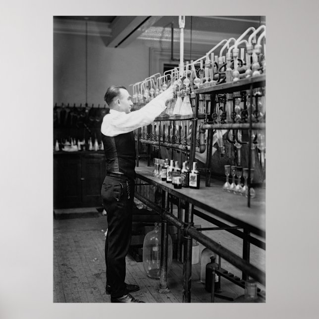 POSTER LABORATÓRIO DE ENSAIO DE LIQUOR DE PROIBIÇÃO 1920 (Frente)