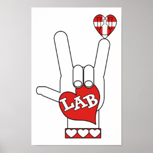 Pôster LABORATÓRIO do sinal do ASL eu te amo