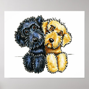 Poster Labradoodles Preto Amarelo Vinculado