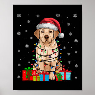 Poster Labrador Cão Feio Luzes Papais noeis Labrador Cão