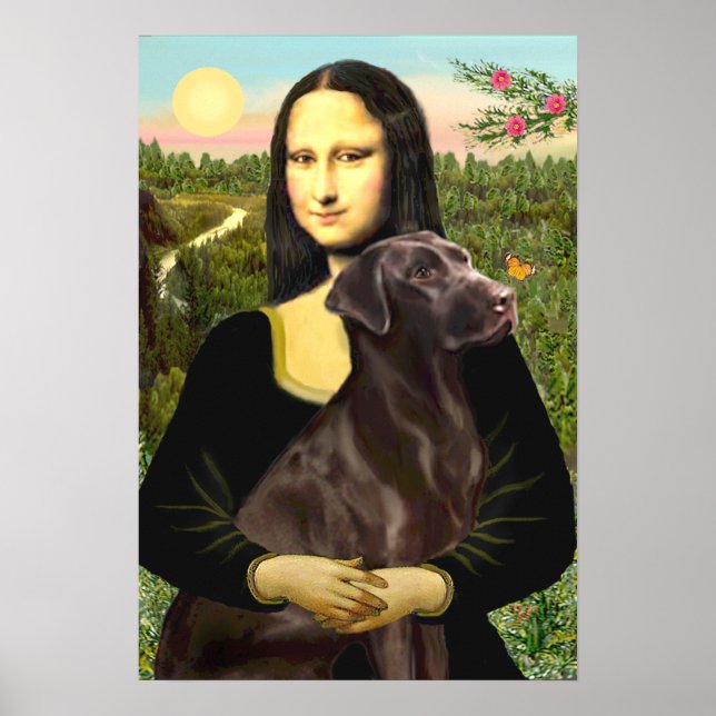 Pôster Labrador (chocolate) - Mona Lisa (Frente)