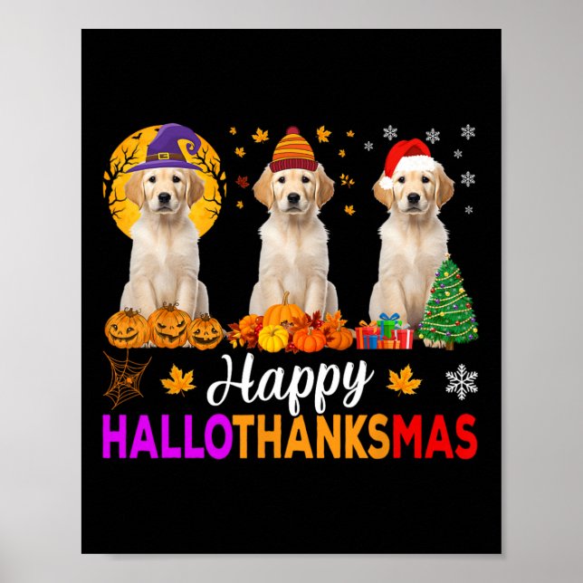 Poster Labrador Dog Halloween Natal Hallothanksmas 1 (Frente)