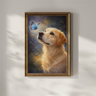 Poster Labrador e Borboleta