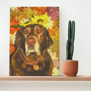 Poster Labrador nas flores