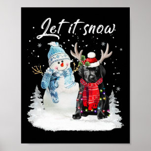 Poster Labrador Pup Papais noeis Cachorro Natal Snowman X