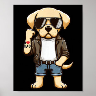 Poster Labrador Retriever Adoro Tatuagem De Cachorro Engr