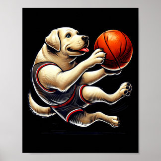 Poster Labrador Retriever Atirando Basquete