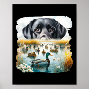 Poster Labrador Retriever Cachorro Cachorro Nos Bandeira 