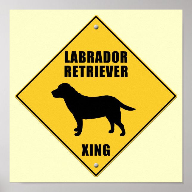 Poster Labrador Retriever Crossing (XING) Sinal (Frente)