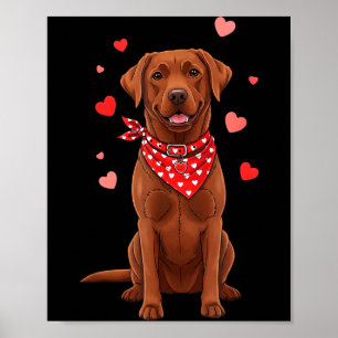 Poster Labrador Retriever Dia dos Namorados Cão Amante Co