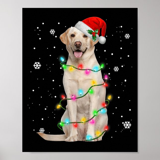Poster Labrador Retriever Dogs Tree Christmas Sweater Xma (Frente)