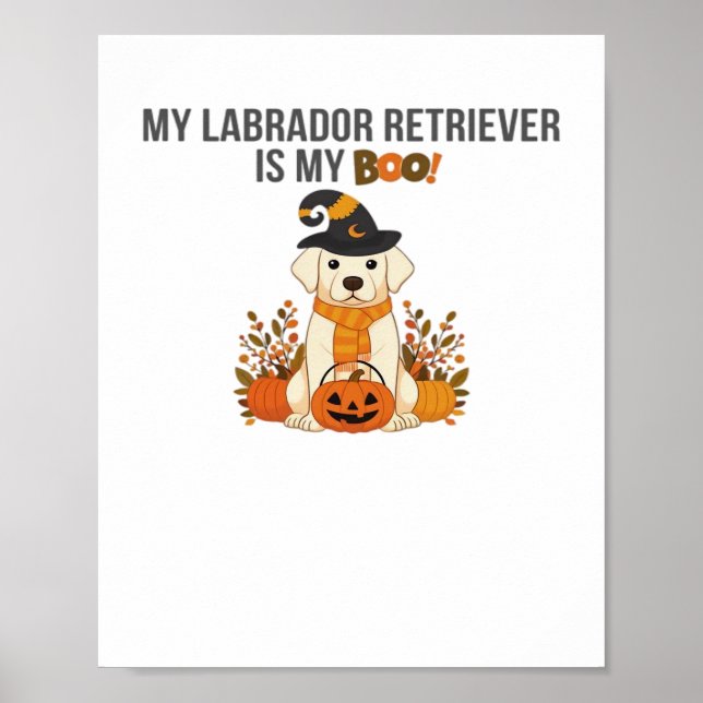 Poster Labrador Retriever Halloween Cachorro Engraçado Bo (Frente)