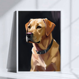 Poster Labrador Retriever   Pintura em Cão de Pet Amarelo