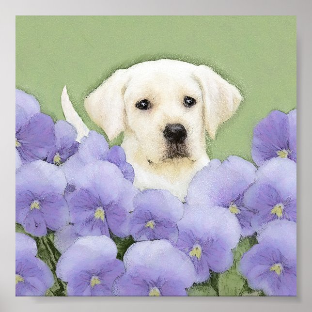 Poster Labrador Retriever Puppy Pintura Original (Frente)