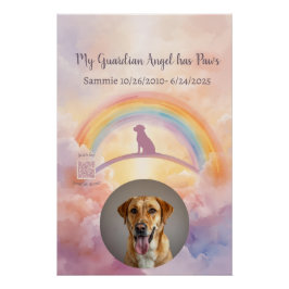 Pôster Labrador Retriever Rainbow Bridge Memorial Poster