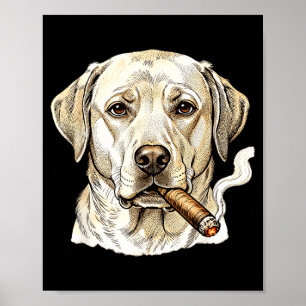 Poster labrador retriever sarcástico meme de cachorro fum