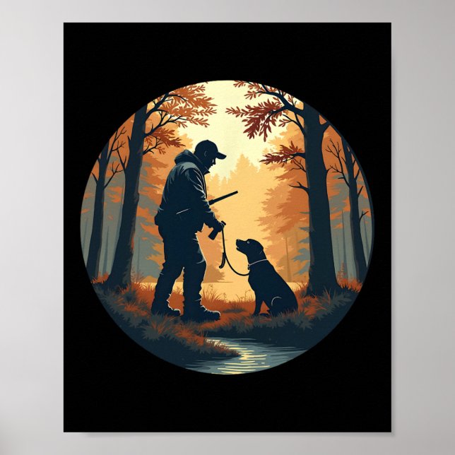 Poster Labrador Retriever Tee Turkey Duck Hunting Forest (Frente)