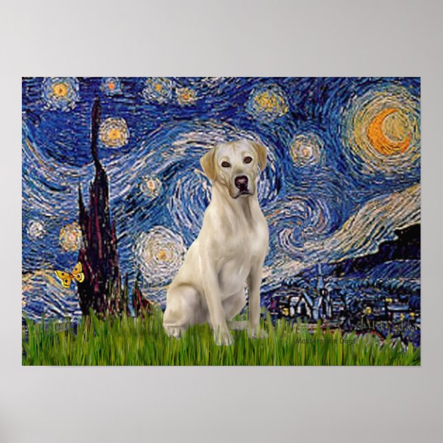 Poster Labrador (Y7) - Noite Estrelada (Frente)