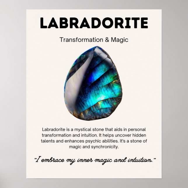 Poster Labradorite Stone Crystal Significa (Frente)