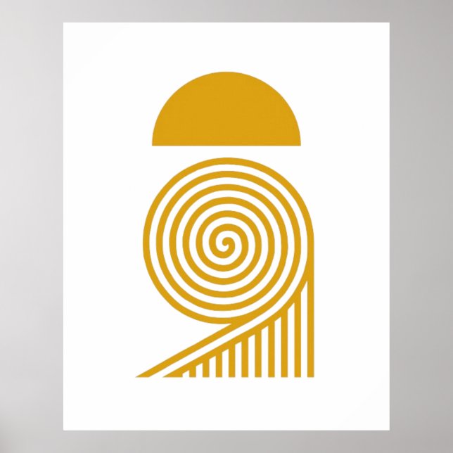 Poster Labyrinth of Light – Sun and Golden Spiral (Frente)