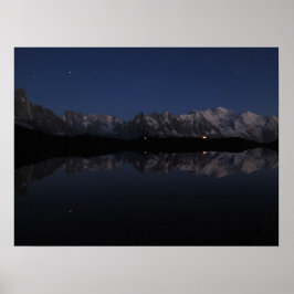 Poster Lac de Cheserys por noite em Alpes Franceses