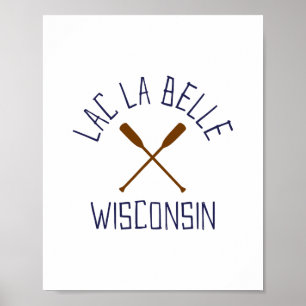 Poster Lac La Belle Wisconsin Aventuras Antigo