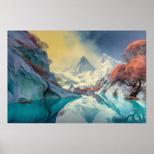 Poster Laca-espelho nas montanhas