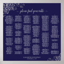 Poster Lace prateado no Gráfico de Assentos Alfabéticos d