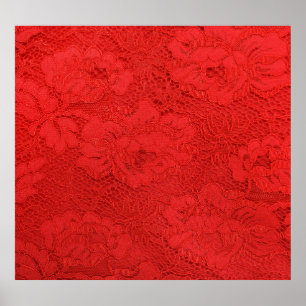 Poster Lace vermelho elegante, textura perfeita