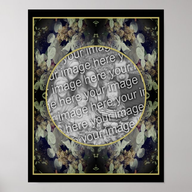 Poster Lacecap Branco Hydrangea Frame Adicionar Sua Foto (Frente)