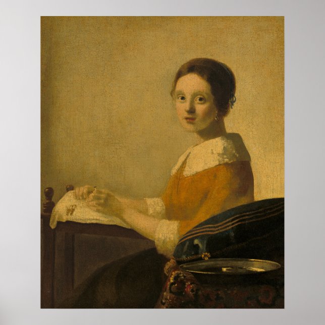 Poster Lacemaker - Retrato de Estilo Vermeer (Frente)