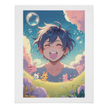 Lachen im Zaubergarten – Anime Poster mit Fantasie