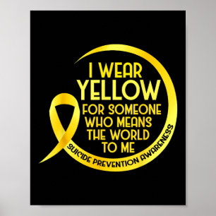 Poster Laço Amarelo de Conscientização sobre Prevenção do