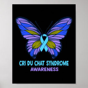 Poster Laço azul de conscientização da síndrome de Cri Du