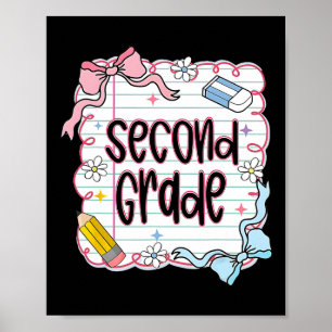 Poster Laço Coquete de Escola da Segunda Série de Volta à