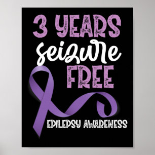 Poster Laço de Conscientização da Epilepsia 3 Anos Livre