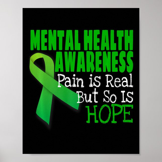 Poster Laço de Conscientização da Saúde Mental  (Frente)