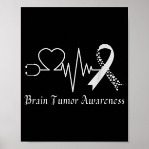 Poster laço de conscientização de tumor cerebral em maio 