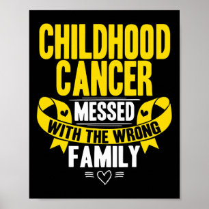 Poster Laço de conscientização dourado Câncer infantil