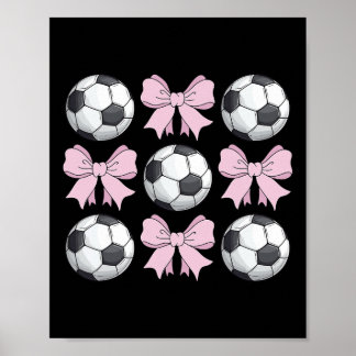 Poster Laço de Coquete de Futebol Gráfico de Futebol Fofo