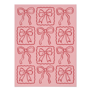 Pôster Laço de Fita Rosa Vermelho