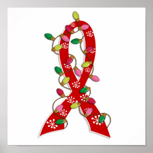Pôster Laço de Luzes de Natal AIDS